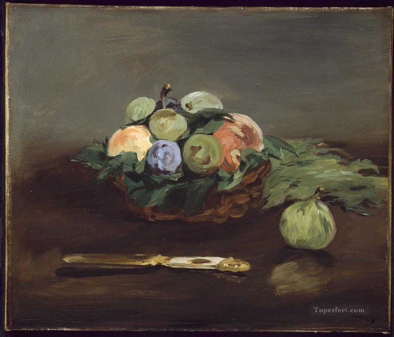 Basket Of Fruit still life Impressionism Edouard Manet Oil Paintings